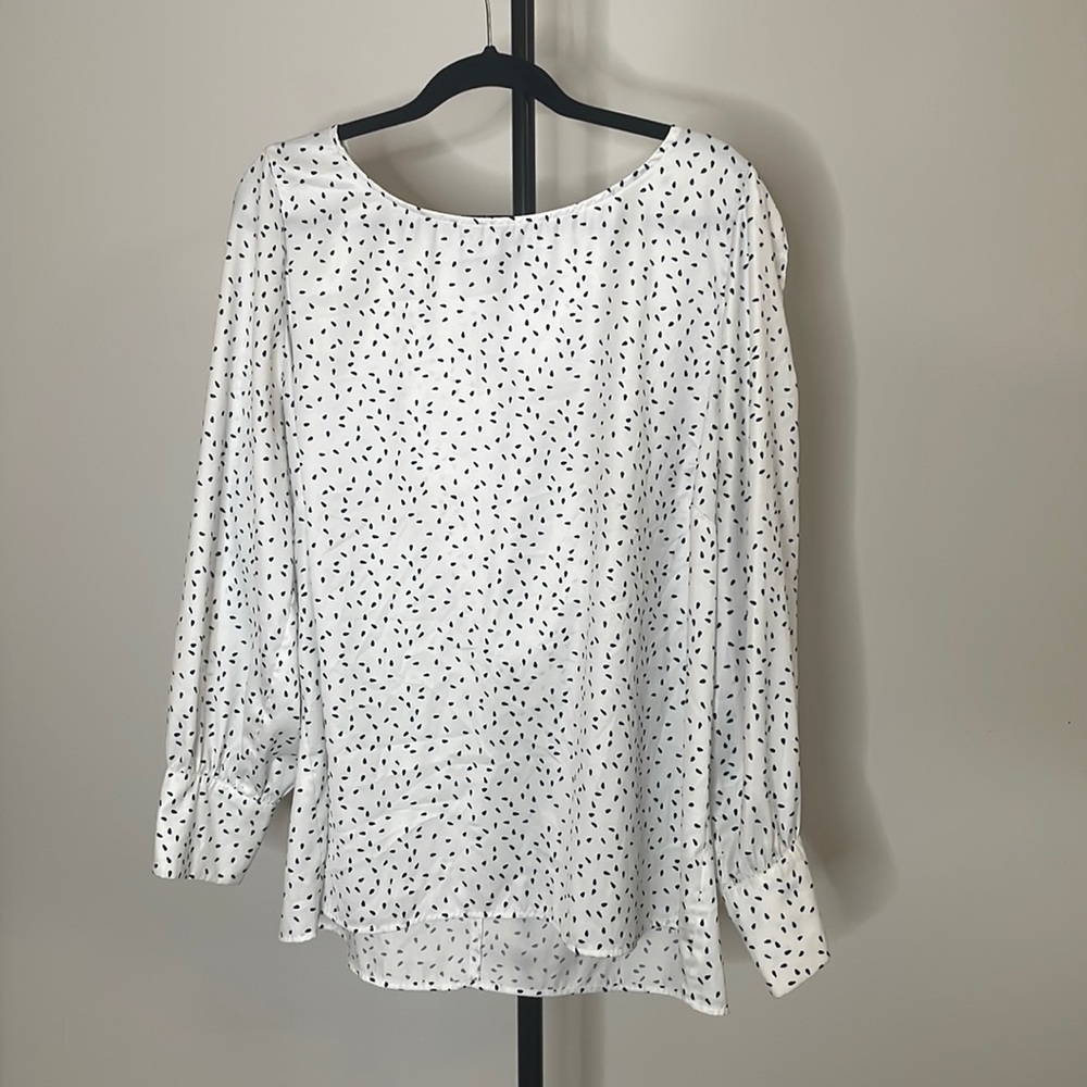 Plus Size Blouse | Satin Navy Print | 20